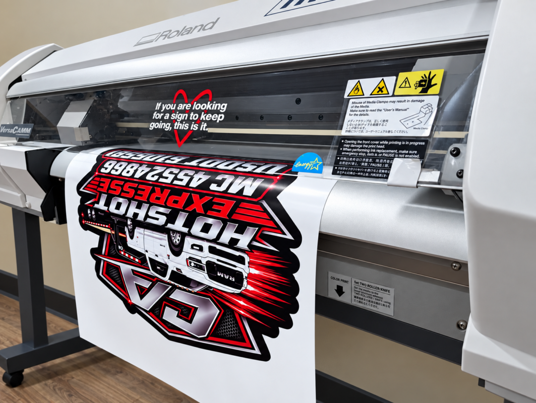 wide format printer printing a large decal